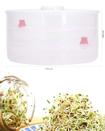 093 Plastic 3 Compartment Sprout Maker White