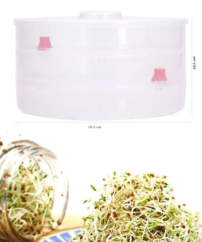 093 Plastic 3 Compartment Sprout Maker White