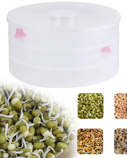 093 Plastic 3 Compartment Sprout Maker White