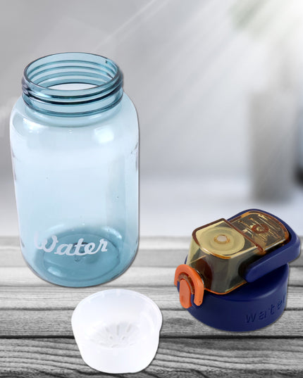Blue Plastic Leak-proof Flip Cap  Safty Lock Water Bottle (600ml Approx  1 Pc)