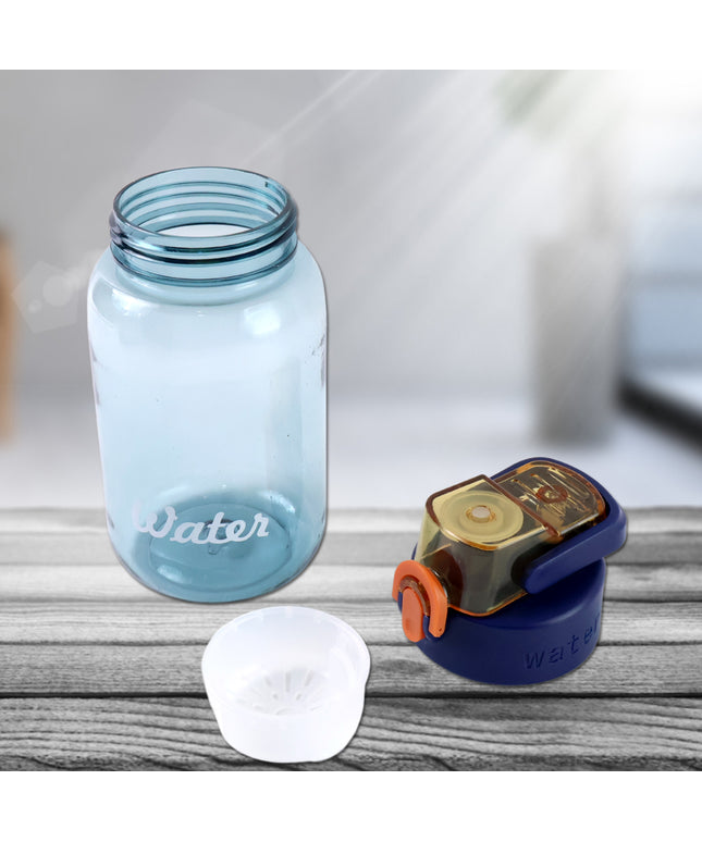 Blue Plastic Leak-proof Flip Cap  Safty Lock Water Bottle (600ml Approx  1 Pc)