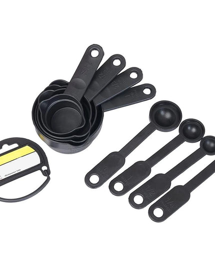 106 Plastic Measuring Cups And Spoons (8 Pcs Black)