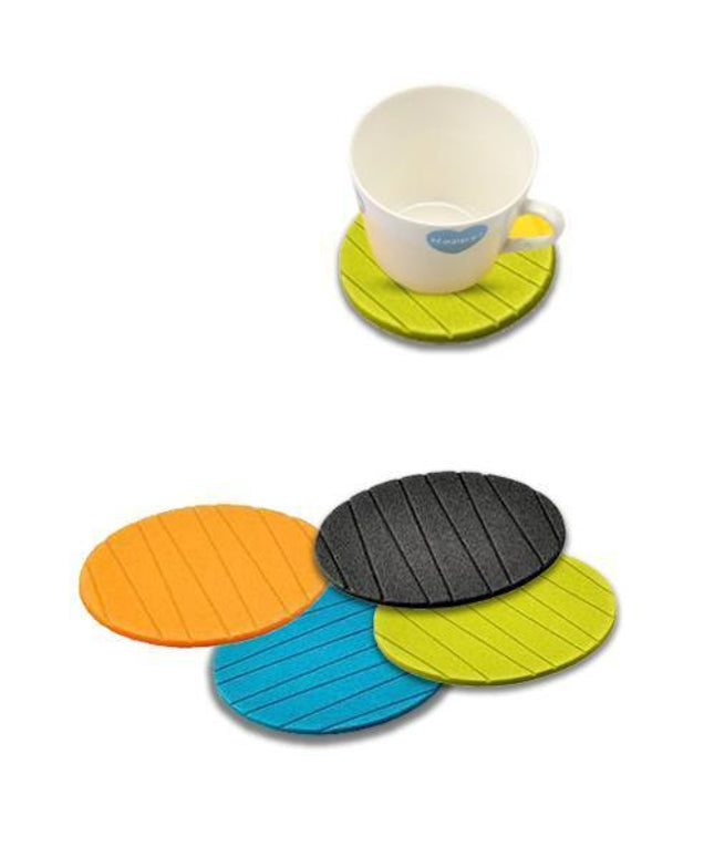 129 6 Pcs Useful Round Shape Plain Silicone Cup Mat Coaster Drinking Tea Coffee Mug Wine Mat For Home
