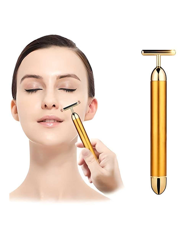 24K Gold Energy Beauty Bar Electric Facial Massage Roller