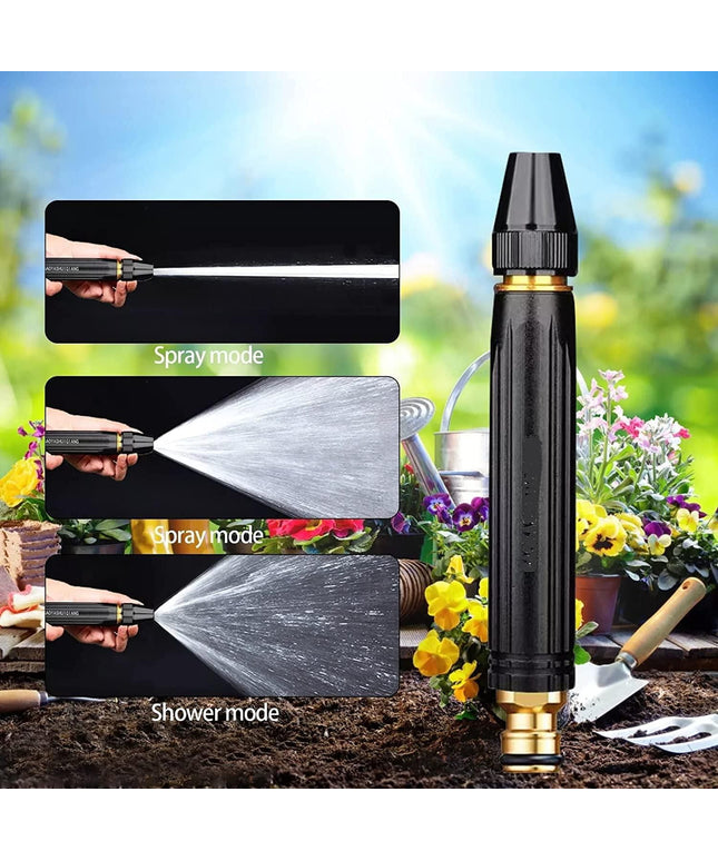 Portable High Pressure Washing Water Nozzle with 3 attachments (Black)
