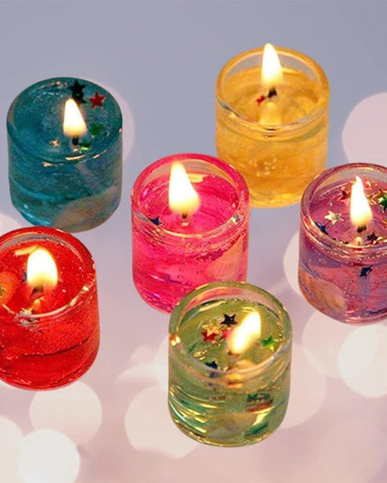 Little Big Cute Romantic Glass Jelly Gel Candles Decor Gel Wax Party Tealight Candles (6)