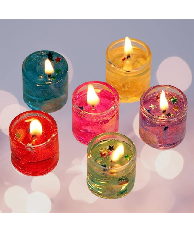 Little Big Cute Romantic Glass Jelly Gel Candles Decor Gel Wax Party Tealight Candles (6)