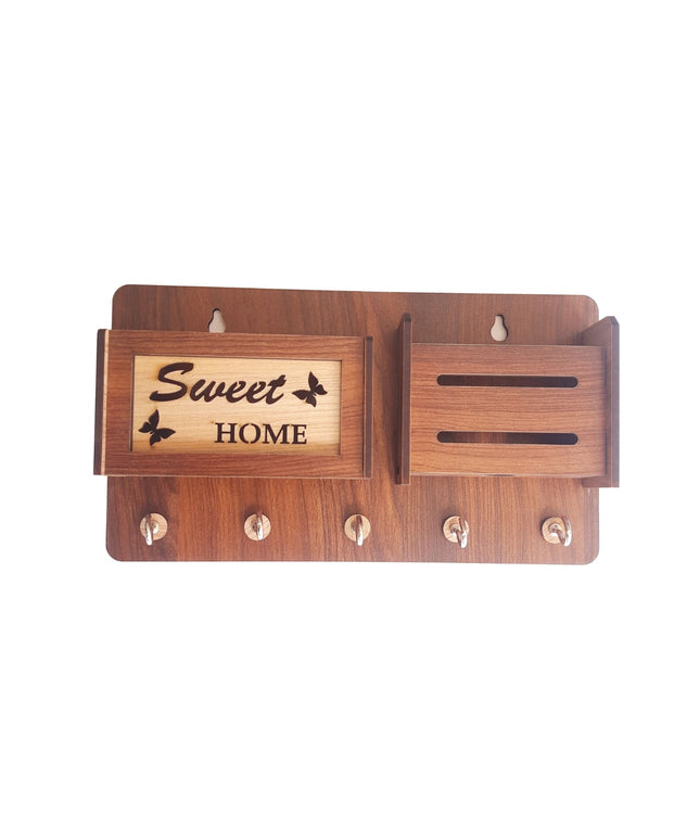 Sweet Home Butterfly Wooden Phone Stand & Keyholder