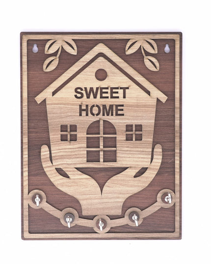 Sweet Home with Hand Wooden Keyholder