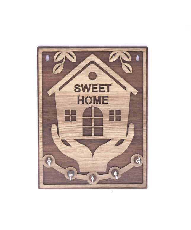 Sweet Home with Hand Wooden Keyholder