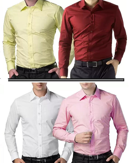 Combo of 4 Casual Shirts for Men (Multicolor, S)