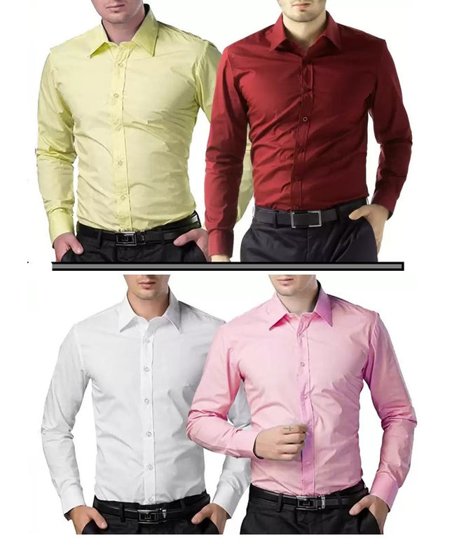 Combo of 4 Casual Shirts for Men (Multicolor, S)