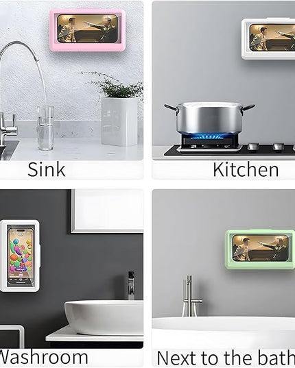 Shower Phone Holder | Waterproof Bathroom Mobile Phone Holder | Anti-Fog Case for Shower | Wall Mountable | 6.8 Inch Support Touch Screen Parent (Multicolor)