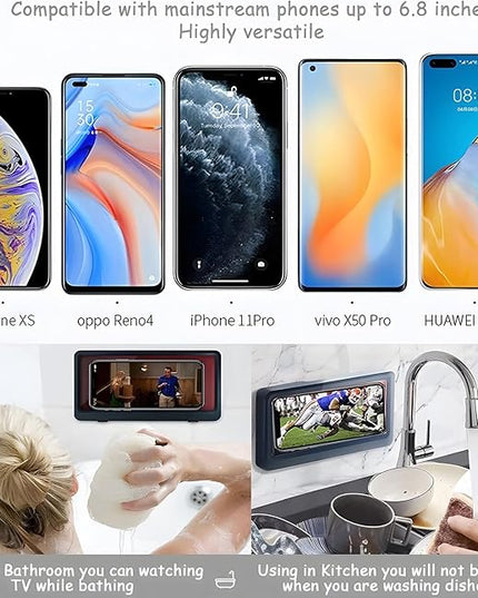 Shower Phone Holder | Waterproof Bathroom Mobile Phone Holder | Anti-Fog Case for Shower | Wall Mountable | 6.8 Inch Support Touch Screen Parent (Multicolor)