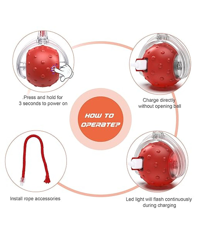 Cat Ball Toy, Electric Automatic Cat Toy for Home Cats (Multicolor)