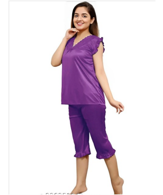 Women Night Suit (Purple, S)