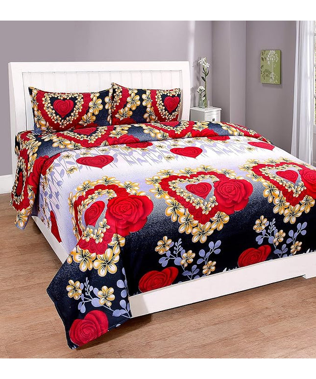Microfiber Double Floral Flat Bedsheet