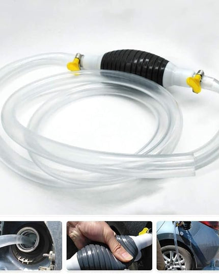 Oil Transfer Pump, Fuel Transfer Pump Kit, High Flow Siphon Hand Oil Pump, Portable Manual Car Fuel Pump for Petrol Diesel Oil Liquid Water Fish Tank with 2M Siphon Hose