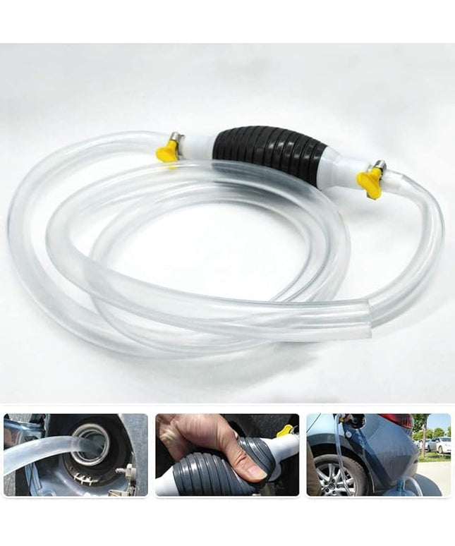 Oil Transfer Pump, Fuel Transfer Pump Kit, High Flow Siphon Hand Oil Pump, Portable Manual Car Fuel Pump for Petrol Diesel Oil Liquid Water Fish Tank with 2M Siphon Hose