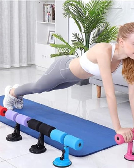 Sit-Up Bar with Foam Handle and Rubber Suction Seat Up Fitness Equipment Sit-ups and Push-ups Assistant Device for Weight Lose Gym Workout Abdominal Curl Exercise Work Out Trainer