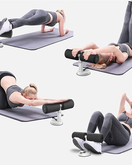 Sit-Up Bar with Foam Handle and Rubber Suction Seat Up Fitness Equipment Sit-ups and Push-ups Assistant Device for Weight Lose Gym Workout Abdominal Curl Exercise Work Out Trainer