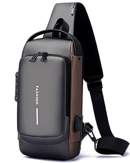 Crossbody Sling Bag for Men Women, Anti-Theft Fashion Chest Bag with Usb Charging Port, Messenger Bags, Waterproof Casual Shoulder Bag