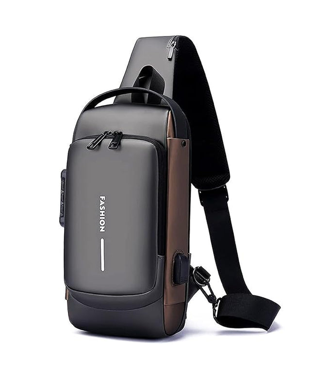 Crossbody Sling Bag for Men Women, Anti-Theft Fashion Chest Bag with Usb Charging Port, Messenger Bags, Waterproof Casual Shoulder Bag