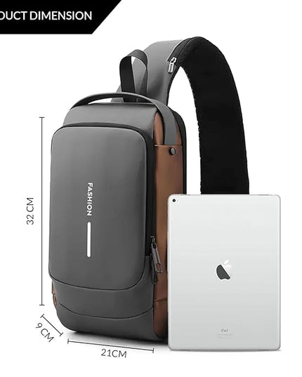 Crossbody Sling Bag for Men Women, Anti-Theft Fashion Chest Bag with Usb Charging Port, Messenger Bags, Waterproof Casual Shoulder Bag