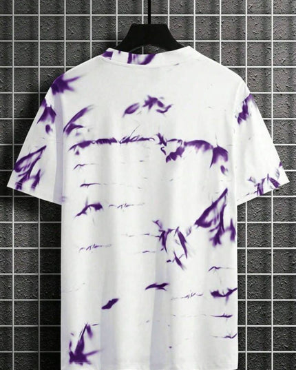 Spab Men & Women Printed Casual Purple, White T-Shirt