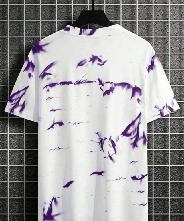 Spab Men & Women Printed Casual Purple, White T-Shirt