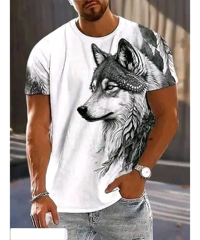Spab Men & Women Printed Casual Black Dog, White T-Shirt