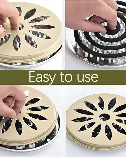 Portable Stainless Steel Zampire Holder - Ideal for Home, Camping and Travelling - Anti-Mosquito with Repellent Reel Holder and Incense Holder, Perfect for Outdoor Use