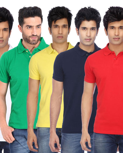 Ketex Cotton Blend Half Sleeves Polo Tshirt (Pack of 5)