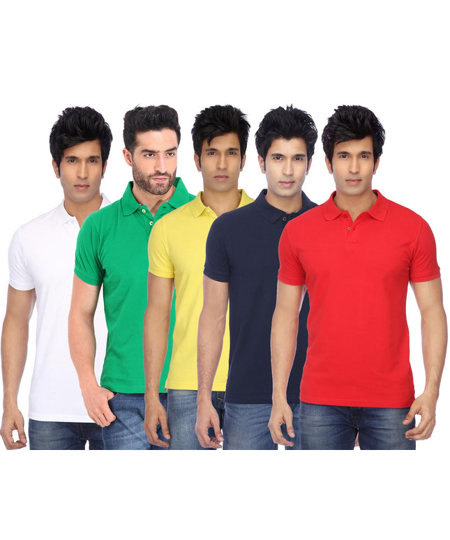 Ketex Cotton Blend Half Sleeves Polo Tshirt (Pack of 5)