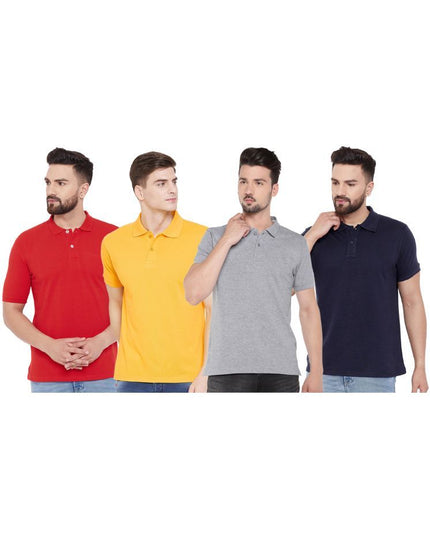 Ketex Cotton Blend Half Sleeves Polo Tshirt (Pack of 4)