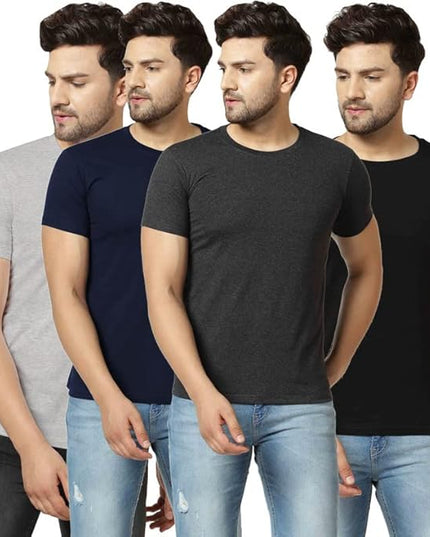 Pack of 4 Printed Round Neck T-Shirts