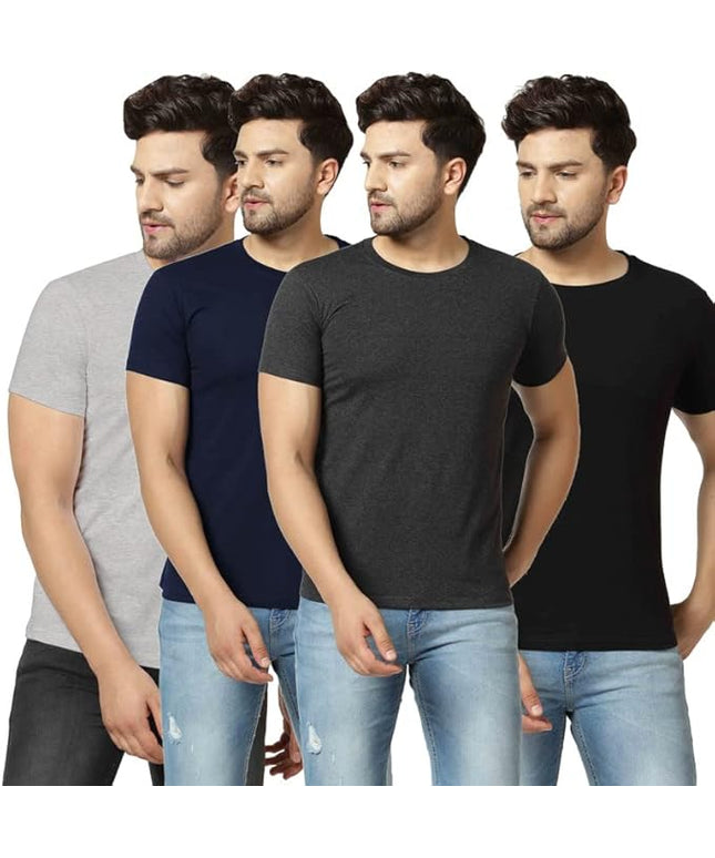 Pack of 4 Printed Round Neck T-Shirts