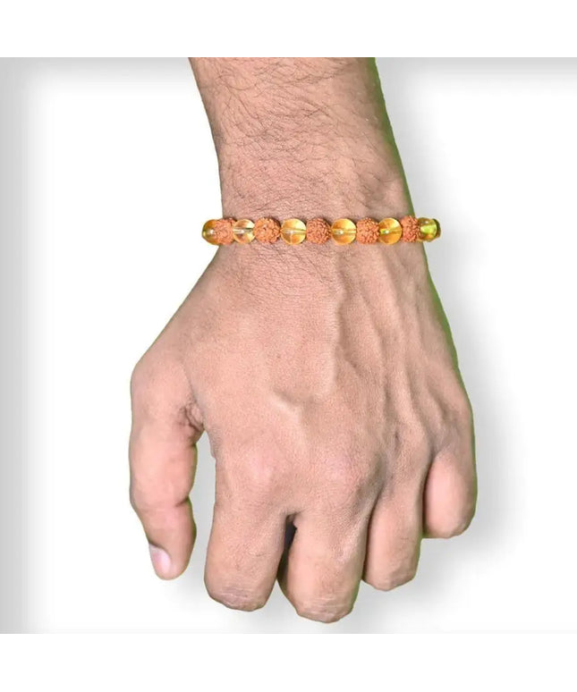 Rudraksha Citrine Crystal Bracelet (Pack of 2)