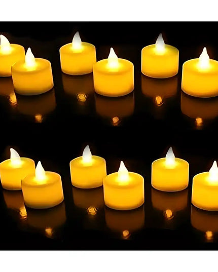 (Pack of 6 Pieces) Led Tea Light Candle for Home Decoration, Yellow Led Diya for Eco-Friendly Diwali Decorations