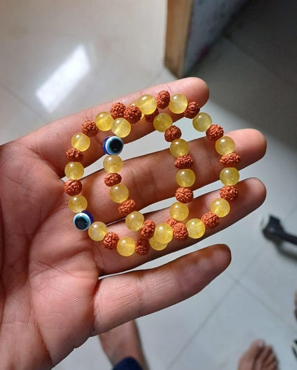 Rudraksha Citrine Crystal Bracelet (Pack of 2)