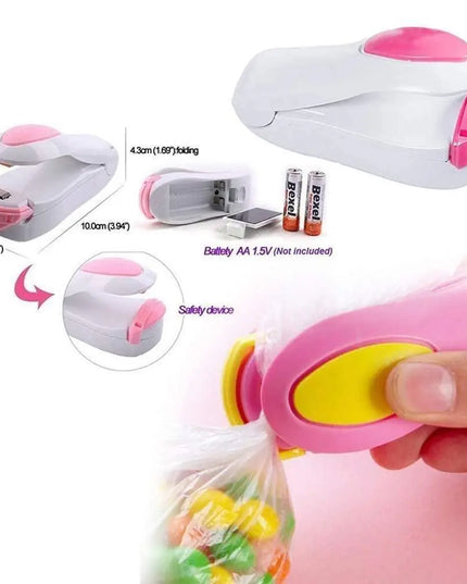 Portable Small Heat Sealer Mini Sealing Machine for Food Storage Vacuum Bag, Chip, Plastic, Snack Bags, Package Home Closer Storage Tool (Multicolour)