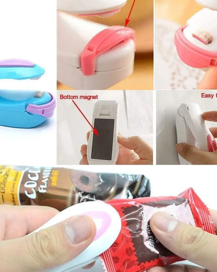 Portable Small Heat Sealer Mini Sealing Machine for Food Storage Vacuum Bag, Chip, Plastic, Snack Bags, Package Home Closer Storage Tool (Multicolour)