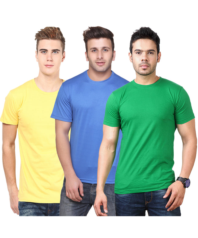 Ketex Round Neck Men's Polyester Blend Dri Fit T-Shirts (Pack of 3)