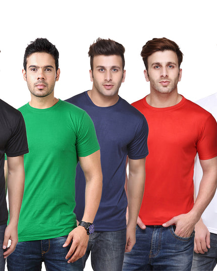 Ketex Polyester Dri-Fit Half Sleeves Round Neck T-Shirt ( Pack of 4 )