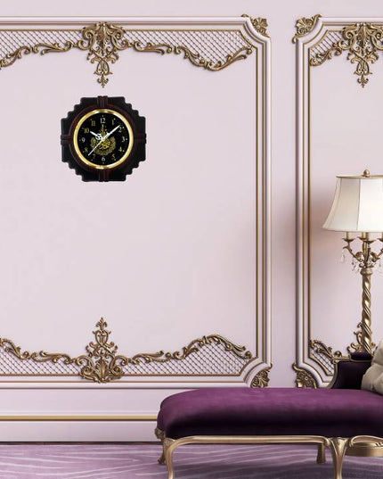 Analog Wall Clock  (Brown, With Glass)