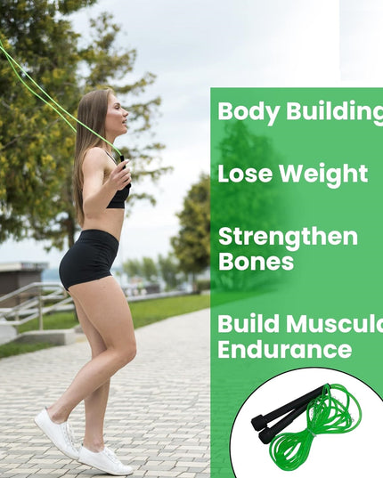 Premium Sports Speed Skipping Rope, Jump Rope with Pvc Handle, Multicolor Pvc Pencil Skipping Rope for Men, Women, Boys & Girls (Green)