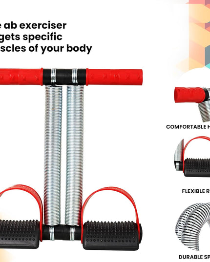 Premium Double Spring Tummy Trimmer Men and Women, Home for Abdominal, Belly Exercise Waist Trimmer, Tummy Twister (Red & Black)