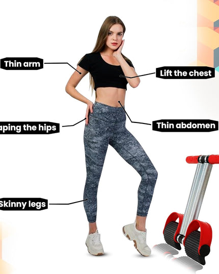 Premium Double Spring Tummy Trimmer Men and Women, Home for Abdominal, Belly Exercise Waist Trimmer, Tummy Twister (Red & Black)