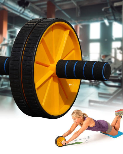 Premium Abs Roller for Men & Women, Abs Workout Equipment for Abdominal Ab Roller Home Exercise Equipment with Knee Mat -(Yellow & Black)