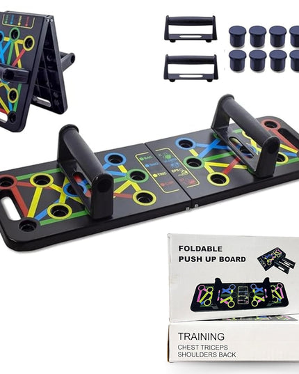 Premium 15 In 1 Pushup Board: Gym Equipment for Home Workout, Versatile Pushup Stand, Ideal Home Gym Equipment for Strength Training and Fitness, Durable and Ergonomic Design (Black)